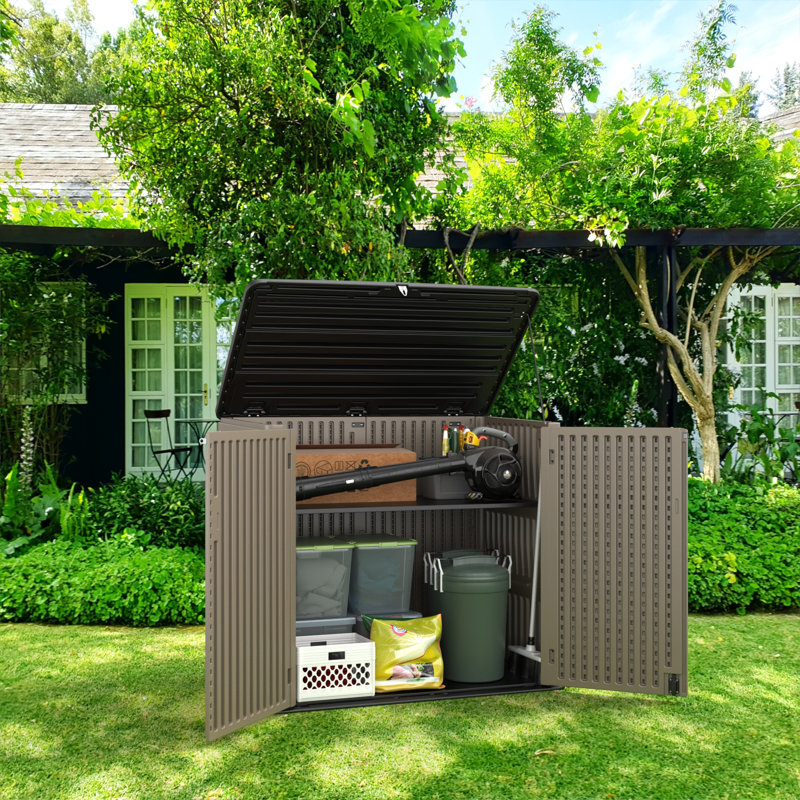 KINYING 4 ft. W x 3 ft. D Plastic Horizontal Storage Shed Wayfair